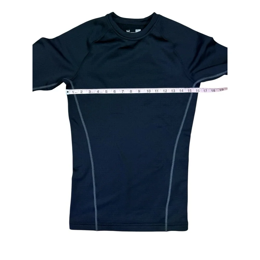 Under Armour Base Layer 3.0 Shirt Mens SMALL Black Coldgear Fitted Waffle‎ Grid